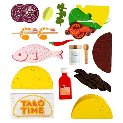 Make Me Iconic taco kit houten speelgoed