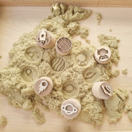 Houten stempelset ruimtevaart