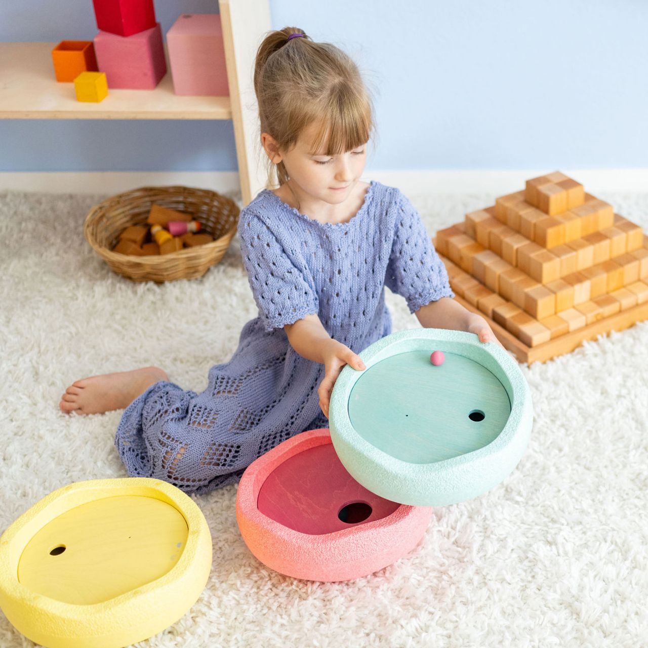 Grimm's x Stapelstein® Rolling Discs Cool Pastel