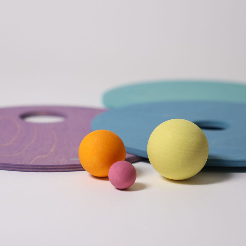Grimm's x Stapelstein® Rolling Discs Cool Pastel