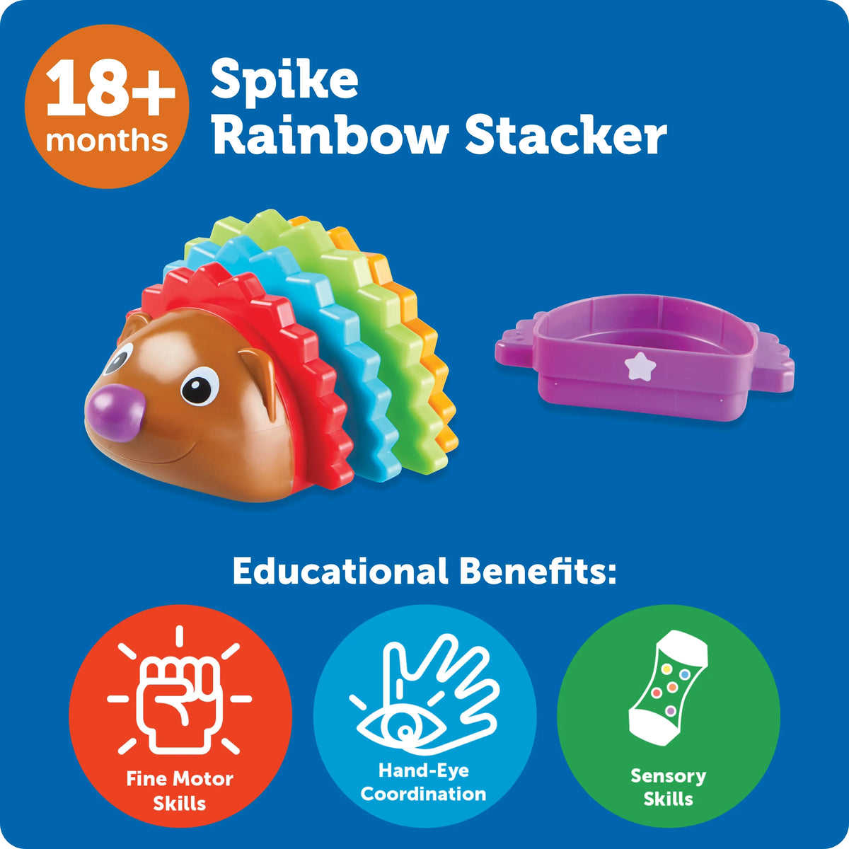 Spike de fijne motorische egel® regenboogstapelaar