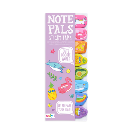 Ooly note pals sticky tabs cute doodle world