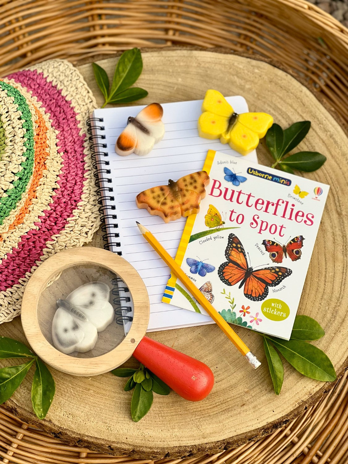 Yellow Door set van 8 stenen vlinders