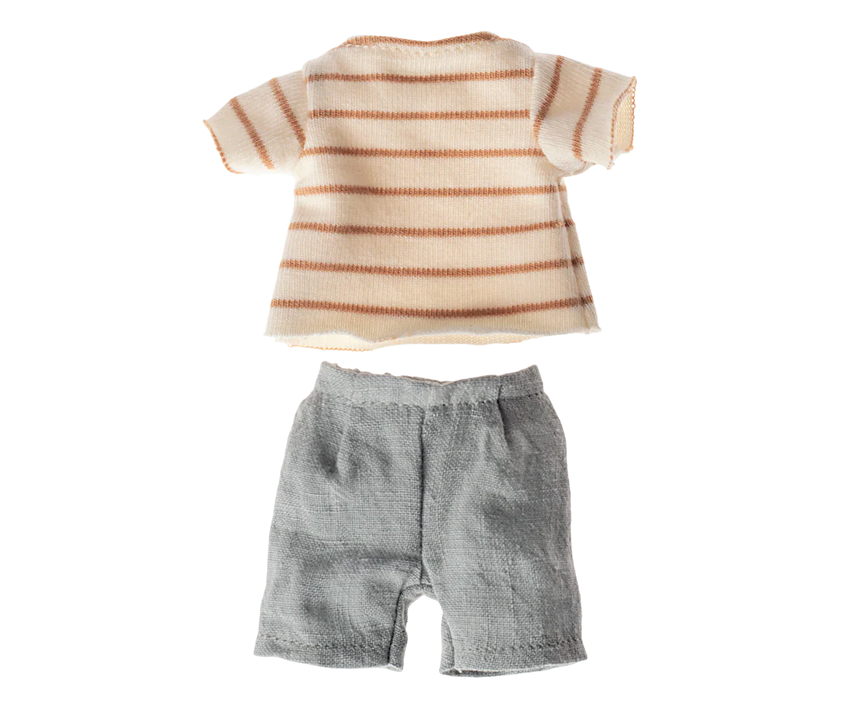 Gestreepte blouse en short, Maat 1