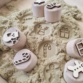 Houten stempelset Kerst