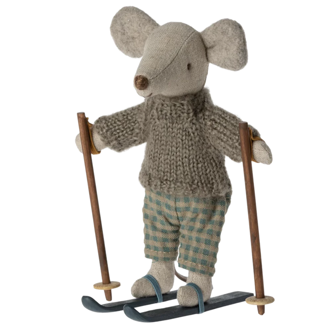 Maileg muis winter grote broer met ski`s