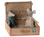 Maileg mama en papa muis in sigarendoos