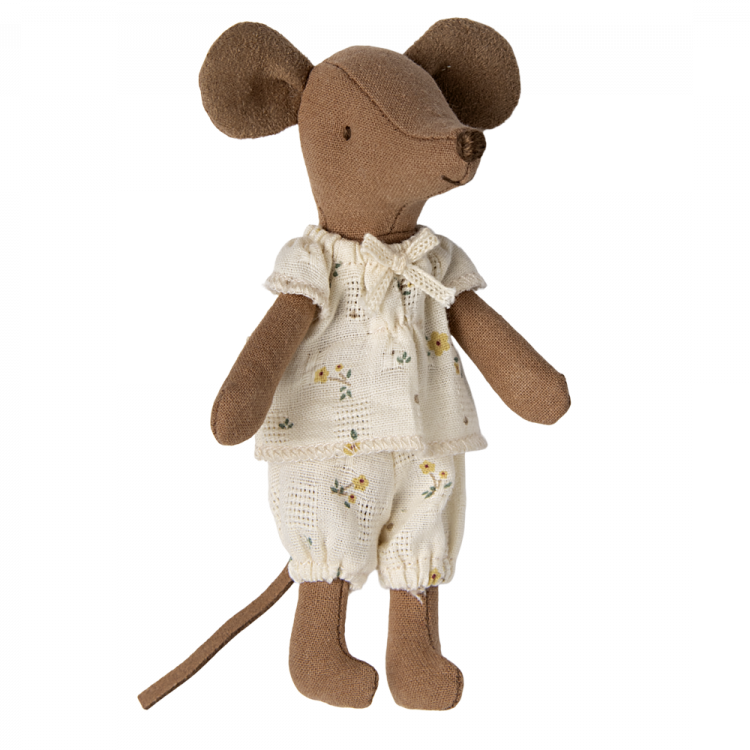 Maileg muis grote zus met bloemetjespyjama in doos