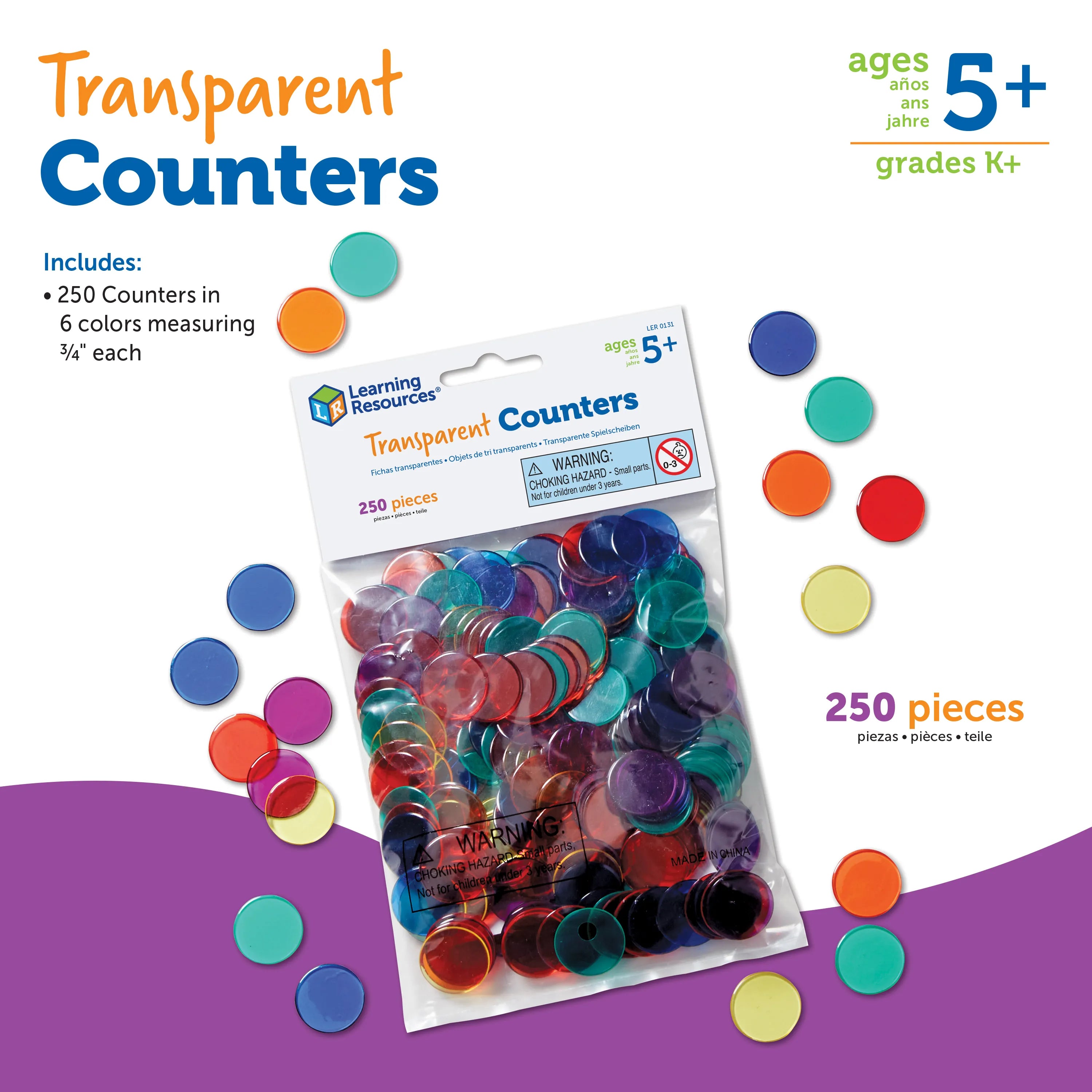 Transparent Counters, Set of 250