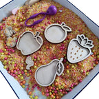 Houten mini vulvormen set fruit
