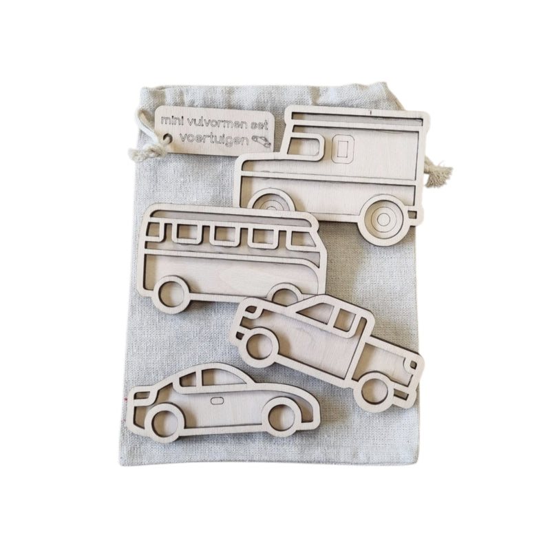 Mini vulvormen set voertuigen