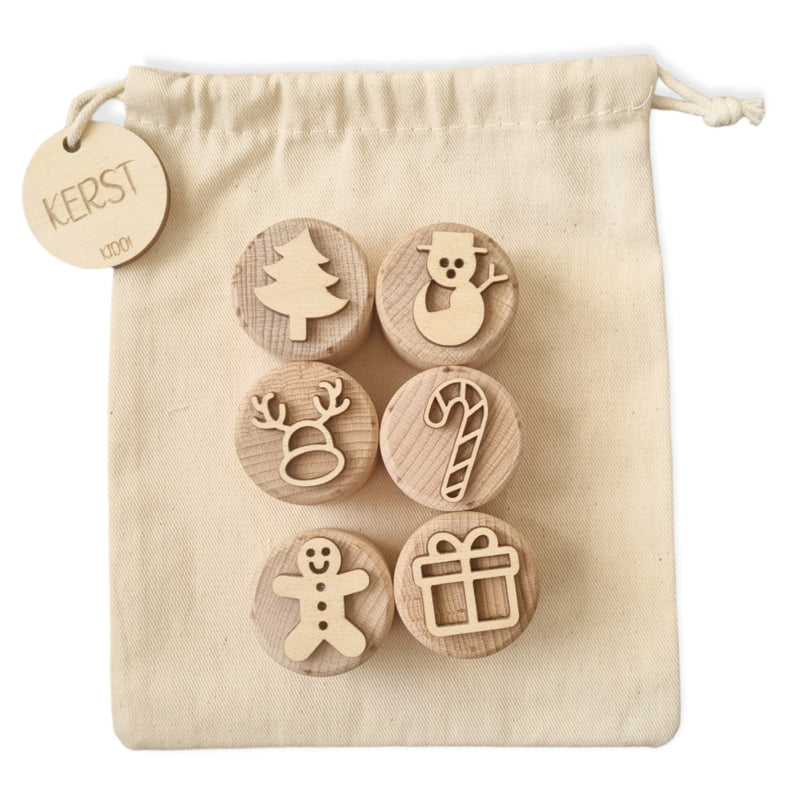 Houten stempelset Kerst