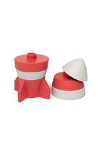Stapeltoren Raket met rood en wit