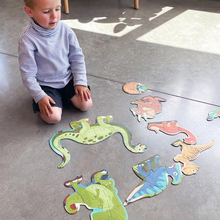 Scratch dinosaurus starterspuzzel met 10 puzzels van 2 tot 8 stukken