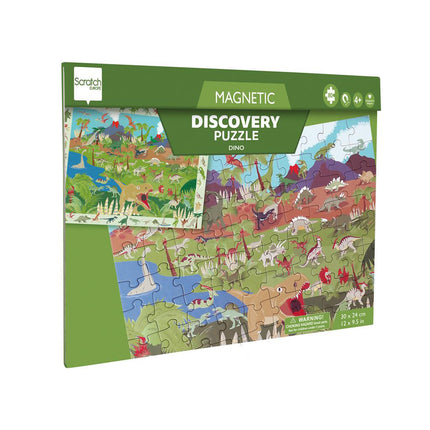 Scratch 2-in-1 magnetisch puzzelboek dino (80 stukken)