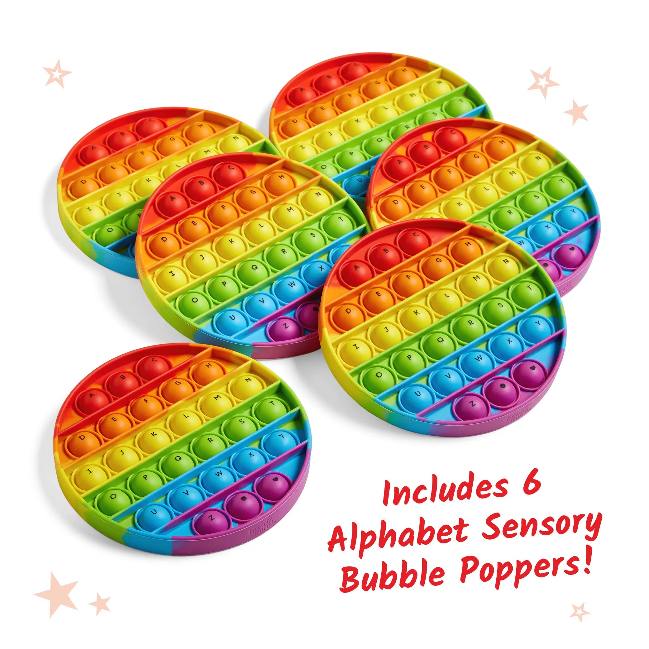 Alphabet Sensory Bubble Poppers set of 6