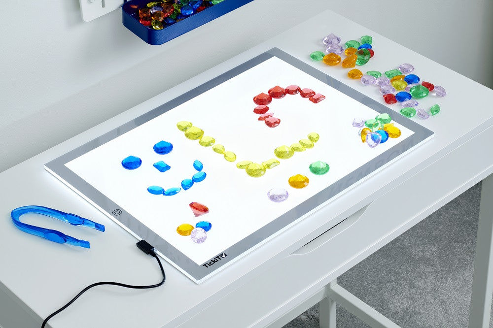 Tickit sorteren met 144 transparante juweelstenen