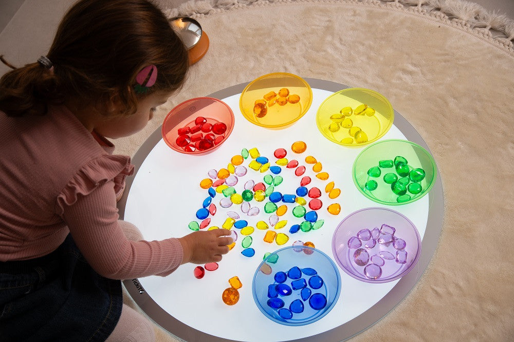 Tickit sorteren met 144 transparante juweelstenen