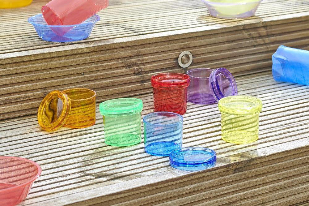 Tickit 6 transparante gekleurde onderzoekspotjes