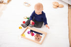 Small wooden mirror tray