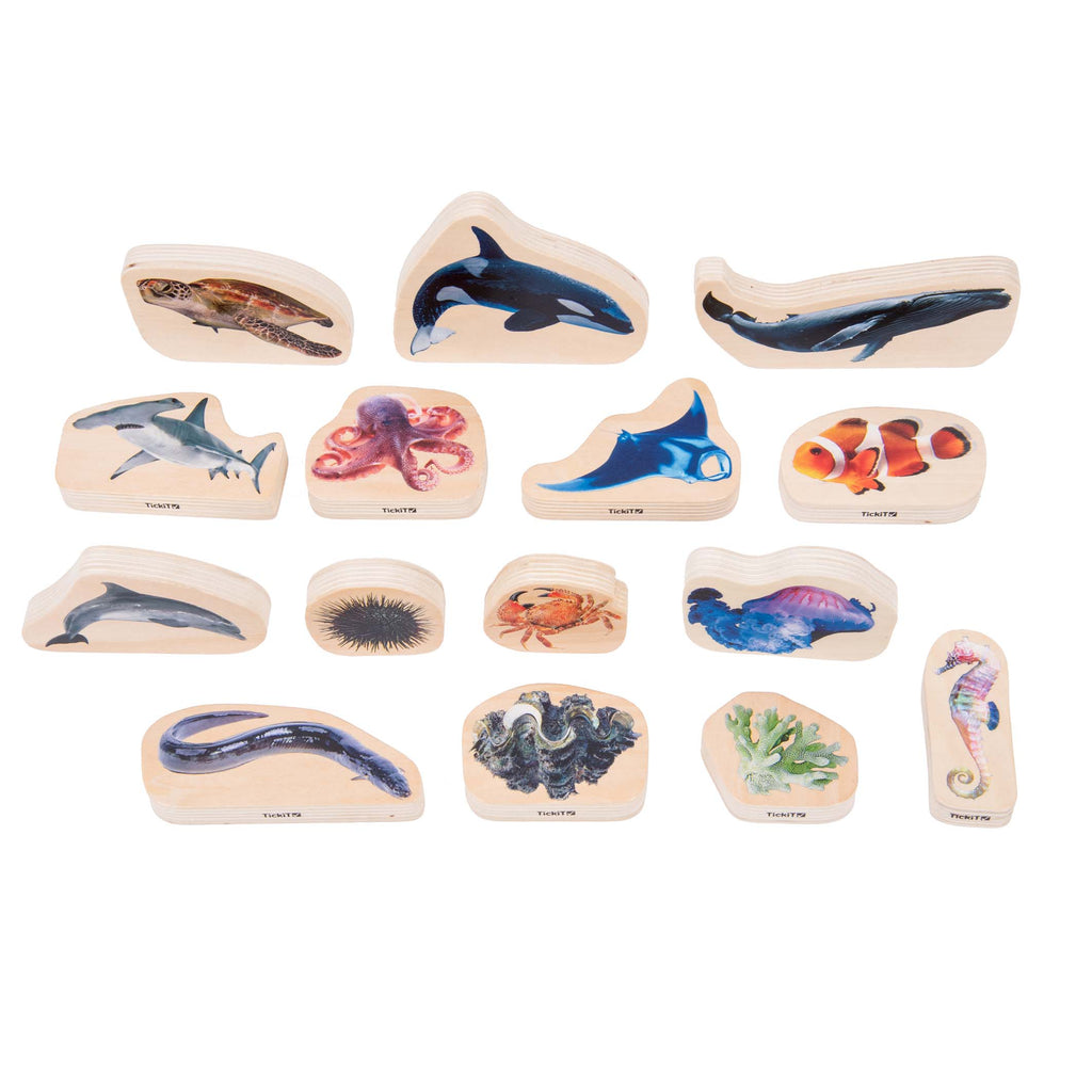 Tickit 15 houten blokken zeeleven