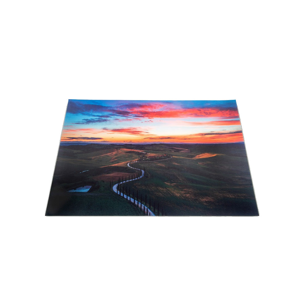 Speelmat bochtige weg met zonsondergang A2