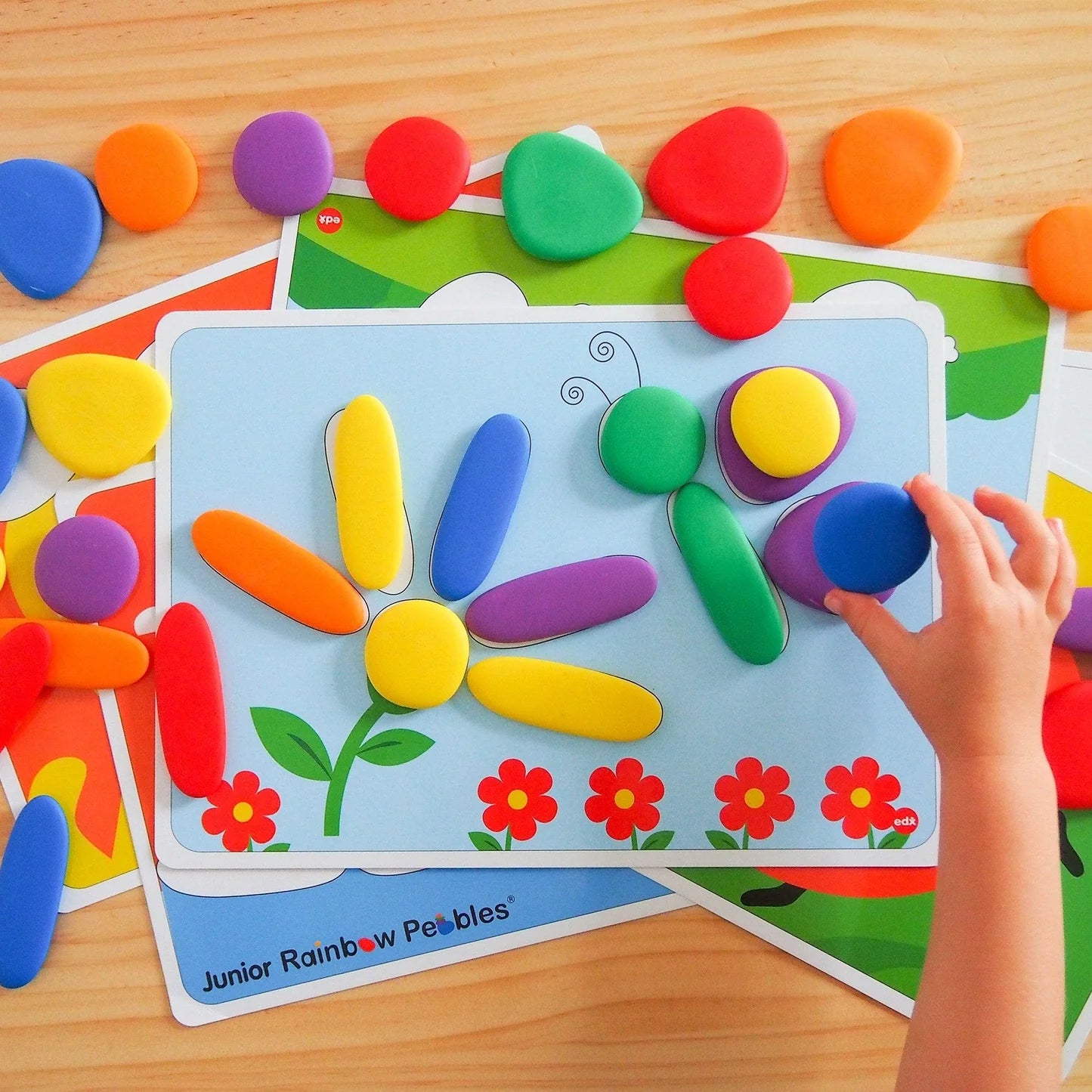 Junior rainbow pebbles activity