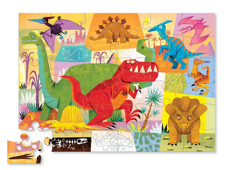 Shaped box puzzles, 36 stuks Dinosaurus