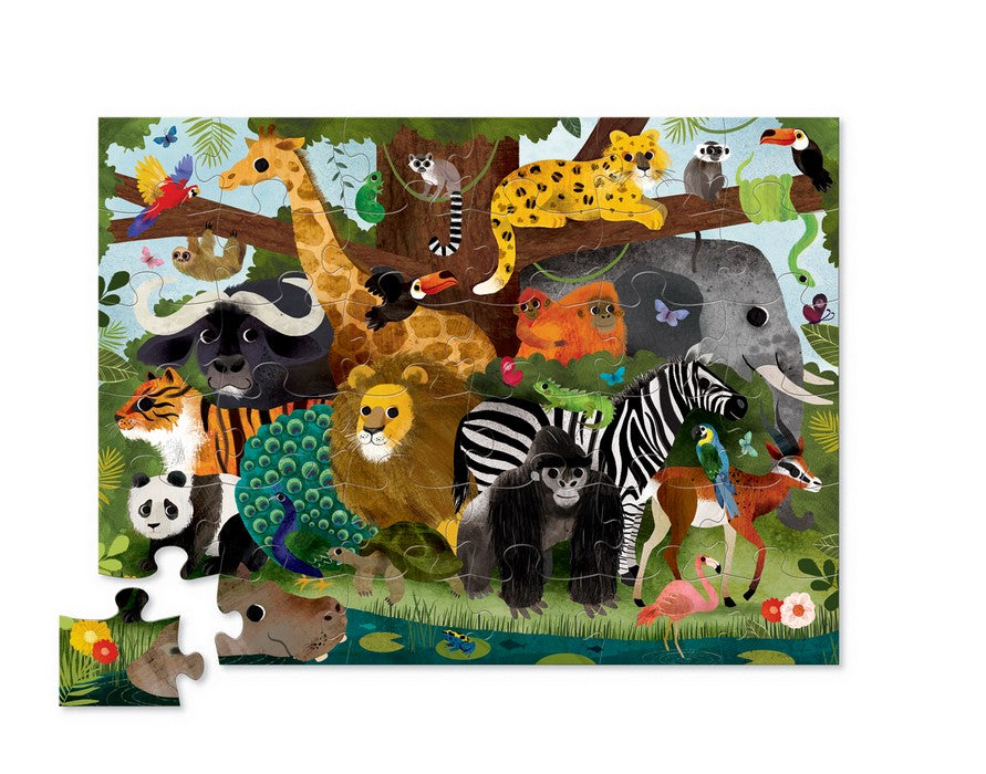 Shaped box puzzles, 36 stuks Jungle vrienden