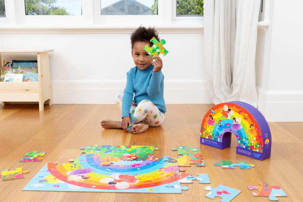 Shaped box puzzles, 36 stuks Over de regenboog