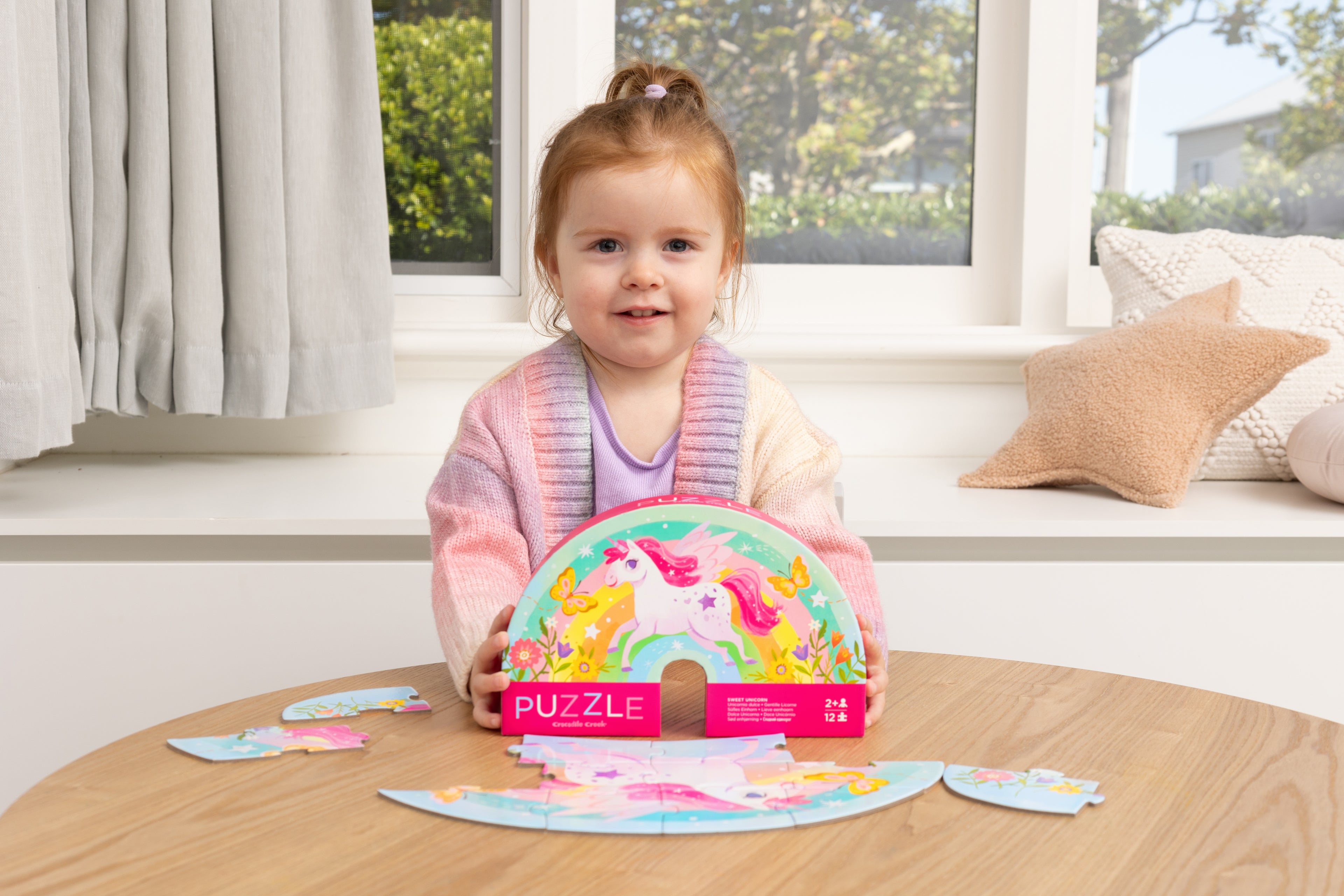 Shaped box puzzles, 12 stuks Lieve eenhoorn