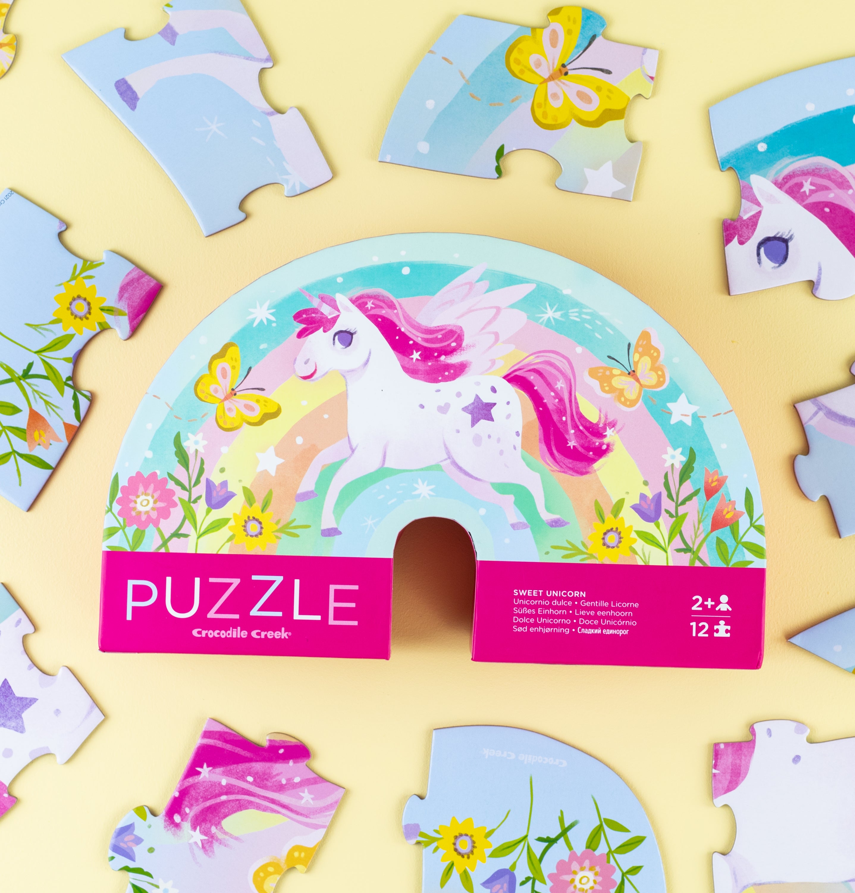 Shaped box puzzles, 12 stuks Lieve eenhoorn