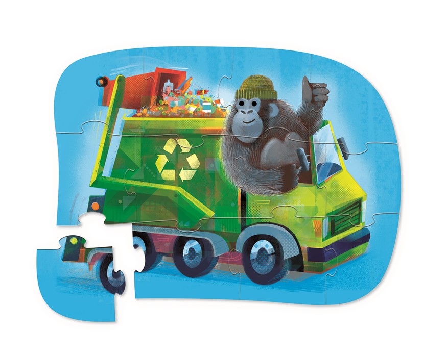 Shaped box puzzles, 12 stuks Go Gorilla