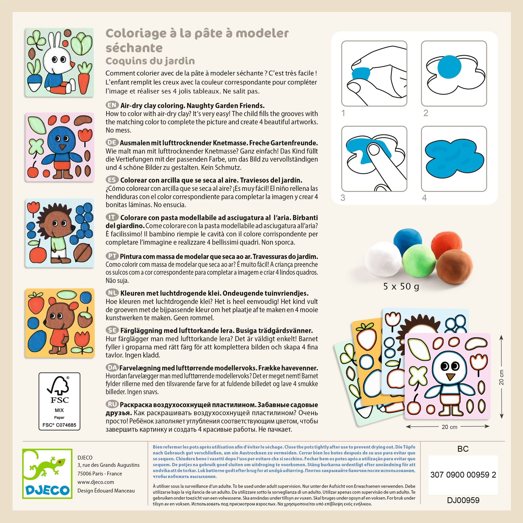 Kleurplaten met drogende plasticine - Tuinkloppen