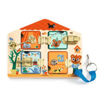 Djeco houten grendelbord Cabanalock