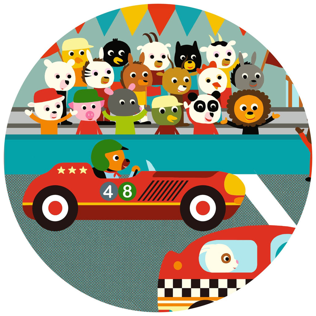 Silhouette puzzel racewagen