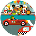 Silhouette puzzel racewagen