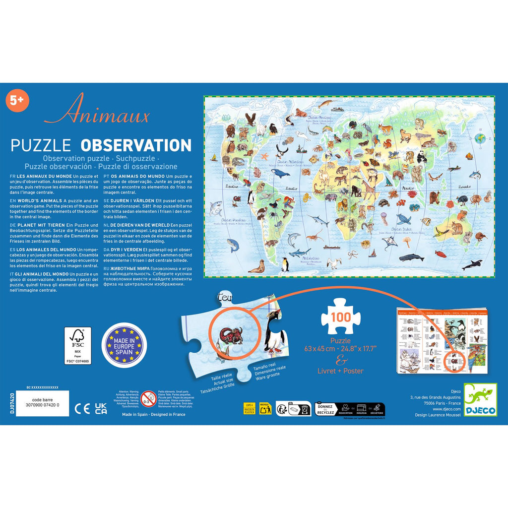 World's animals + booklet  100 pcs