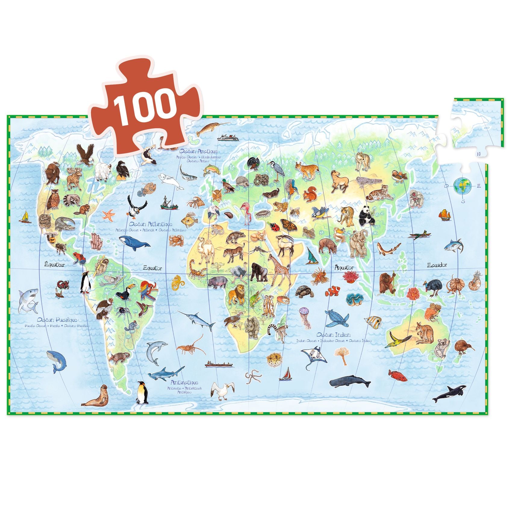 World's animals + booklet  100 pcs