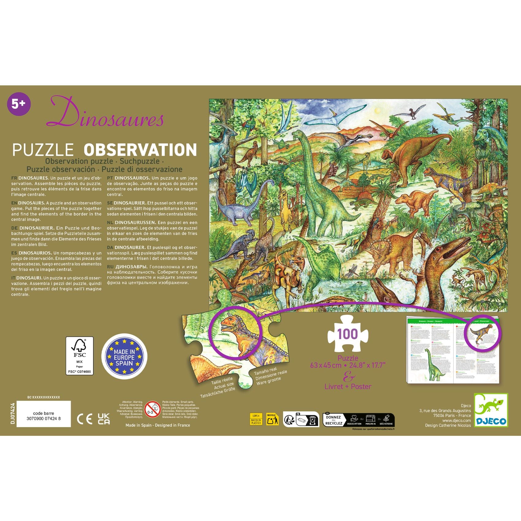 Dinosaurs + booklet - 100 pcs