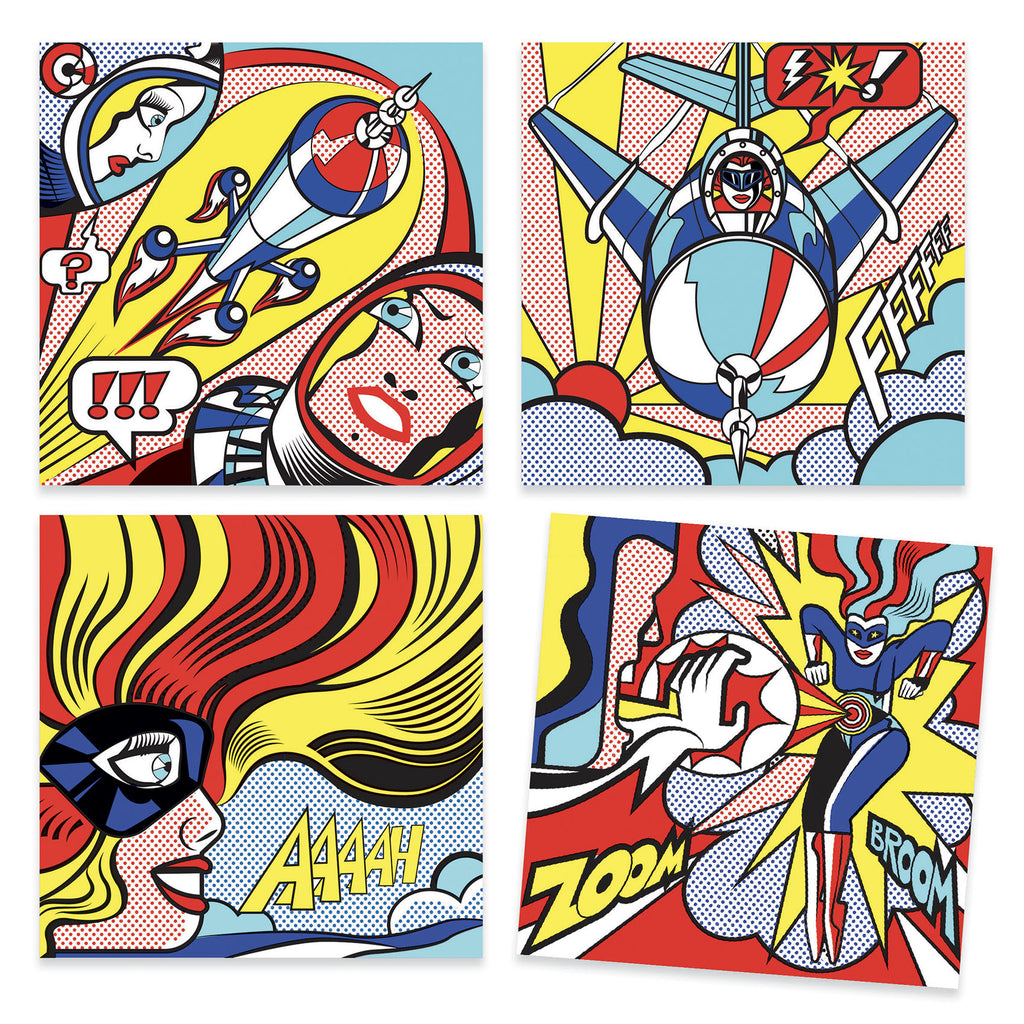 Superheroes inspired by Roy Lichtenstein