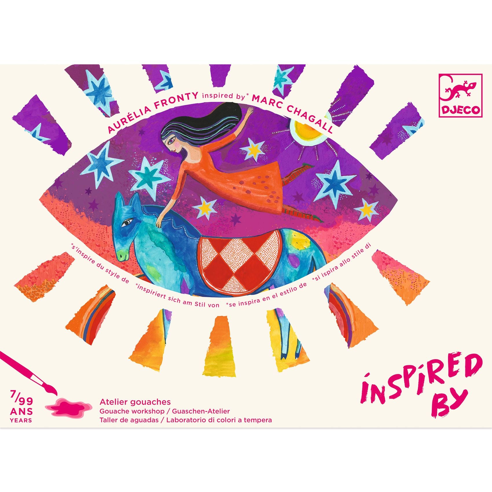 Pop Art kleurset inspired by Marc Chagal In a Dream