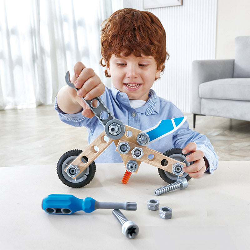 Hape junior inventor build `n drive motorfiets