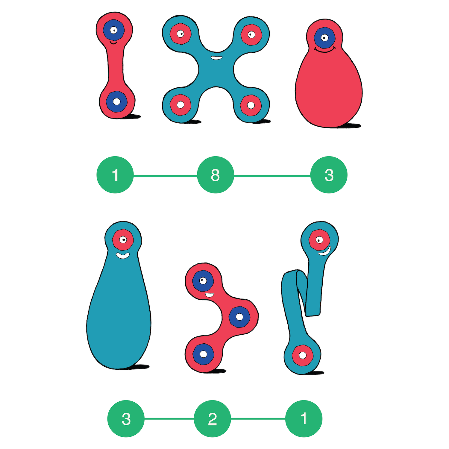 Itsy Pack Flamingo/Turquoise