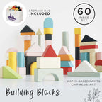 60 bouwstenen & katoenen tas