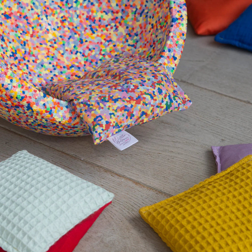 Sensorische pittenzakjes Regenboog set van 6 & super confetti