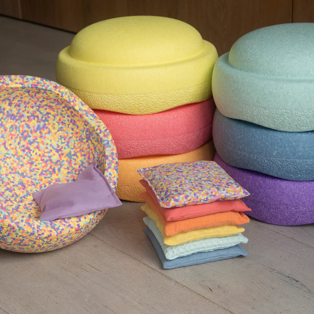 Sensorische pittenzakjes Pastel set van 6 & pastel confetti