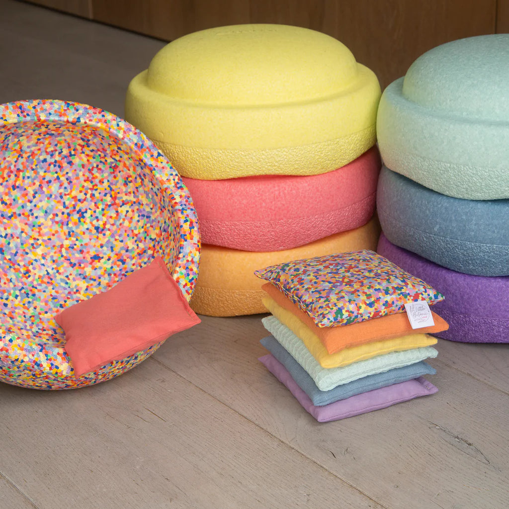 Sensorische pittenzakjes Pastel set van 6 & super confetti