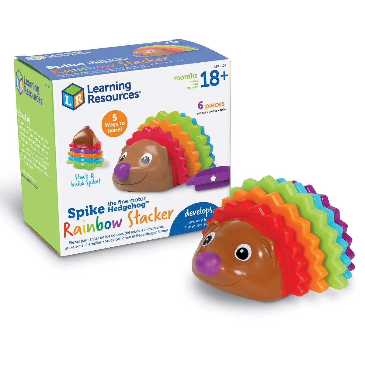 Spike de fijne motorische egel® regenboogstapelaar