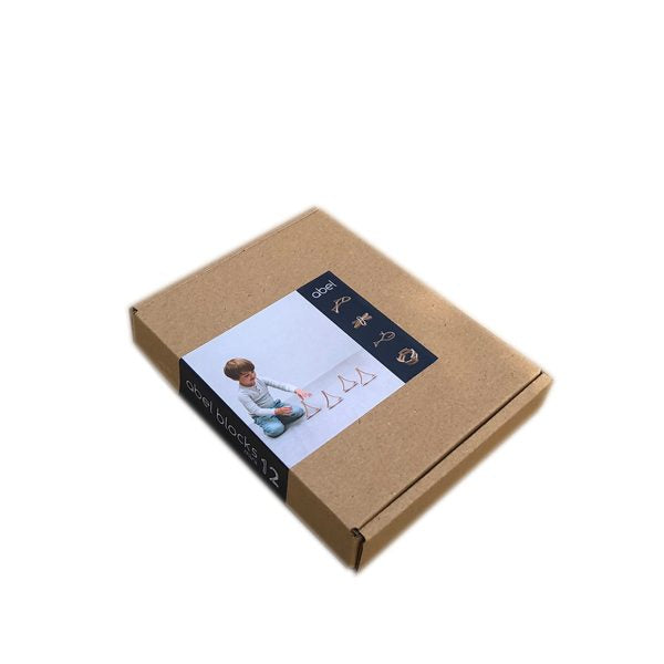 Abel blocks mini rewood set van 12 houten blokken